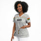 Custom World Football 2026 Ghana Scrub Top Black Stars Rise with White Adinkra Pattern