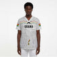 Custom World Football 2026 Ghana Scrub Top Black Stars Rise with White Adinkra Pattern