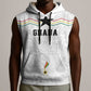Custom World Football 2026 Ghana Sleeveless Hoodie Black Stars Rise with White Adinkra Pattern
