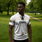 Custom World Football 2026 Ghana Zipper Polo Shirt Black Stars Rise with White Adinkra Pattern