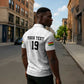 Custom World Football 2026 Ghana Zipper Polo Shirt Black Stars Rise with White Adinkra Pattern