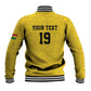 Custom World Football 2026 Ghana Baseball Jacket Black Stars Rise with Yellow Adinkra Pattern