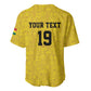 Custom World Football 2026 Ghana Baseball Jersey Black Stars Rise with Yellow Adinkra Pattern