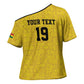 Custom World Football 2026 Ghana Cross Shoulder Shirt Black Stars Rise with Yellow Adinkra Pattern