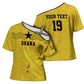 Custom World Football 2026 Ghana Cross Shoulder Shirt Black Stars Rise with Yellow Adinkra Pattern