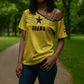Custom World Football 2026 Ghana Cross Shoulder Shirt Black Stars Rise with Yellow Adinkra Pattern