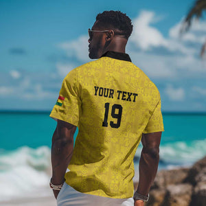 Custom World Football 2026 Ghana Hawaiian Shirt Black Stars Rise with Yellow Adinkra Pattern