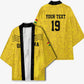 Custom World Football 2026 Ghana Kimono Black Stars Rise with Yellow Adinkra Pattern