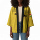 Custom World Football 2026 Ghana Kimono Black Stars Rise with Yellow Adinkra Pattern