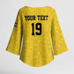 Custom World Football 2026 Ghana Kimono Sleeve Blouse Black Stars Rise with Yellow Adinkra Pattern