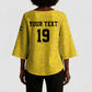 Custom World Football 2026 Ghana Kimono Sleeve Blouse Black Stars Rise with Yellow Adinkra Pattern