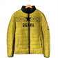 Custom World Football 2026 Ghana Padded Jacket Black Stars Rise with Yellow Adinkra Pattern