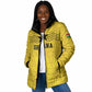 Custom World Football 2026 Ghana Padded Jacket Black Stars Rise with Yellow Adinkra Pattern