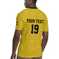 Custom World Football 2026 Ghana Rugby Jersey Black Stars Rise with Yellow Adinkra Pattern