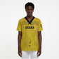 Custom World Football 2026 Ghana Scrub Top Black Stars Rise with Yellow Adinkra Pattern