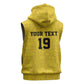 Custom World Football 2026 Ghana Sleeveless Hoodie Black Stars Rise with Yellow Adinkra Pattern