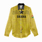 Custom World Football 2026 Ghana Women Casual Shirt Black Stars Rise with Yellow Adinkra Pattern