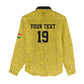 Custom World Football 2026 Ghana Women Casual Shirt Black Stars Rise with Yellow Adinkra Pattern