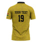 Custom World Football 2026 Ghana Zipper Polo Shirt Black Stars Rise with Yellow Adinkra Pattern