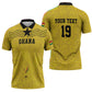 Custom World Football 2026 Ghana Zipper Polo Shirt Black Stars Rise with Yellow Adinkra Pattern