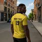 Custom World Football 2026 Ghana Zipper Polo Shirt Black Stars Rise with Yellow Adinkra Pattern