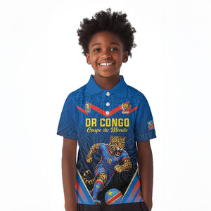 Custom World Football 2026 DR Congo Kid Polo Shirt Les Leopards Coupe du Monde Glory