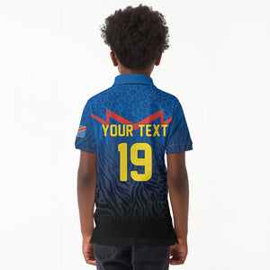 Custom World Football 2026 DR Congo Kid Polo Shirt Les Leopards Coupe du Monde Glory