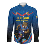 Custom World Football 2026 DR Congo Long Sleeve Button Shirt Les Leopards Coupe du Monde Glory