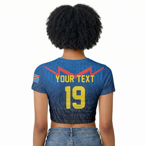 Custom World Football 2026 DR Congo Raglan Cropped T shirt Les Leopards Coupe du Monde Glory