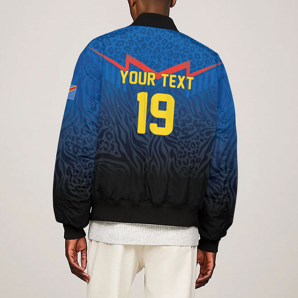 Custom World Football 2026 DR Congo Sleeve Zip Bomber Jacket Les Leopards Coupe du Monde Glory