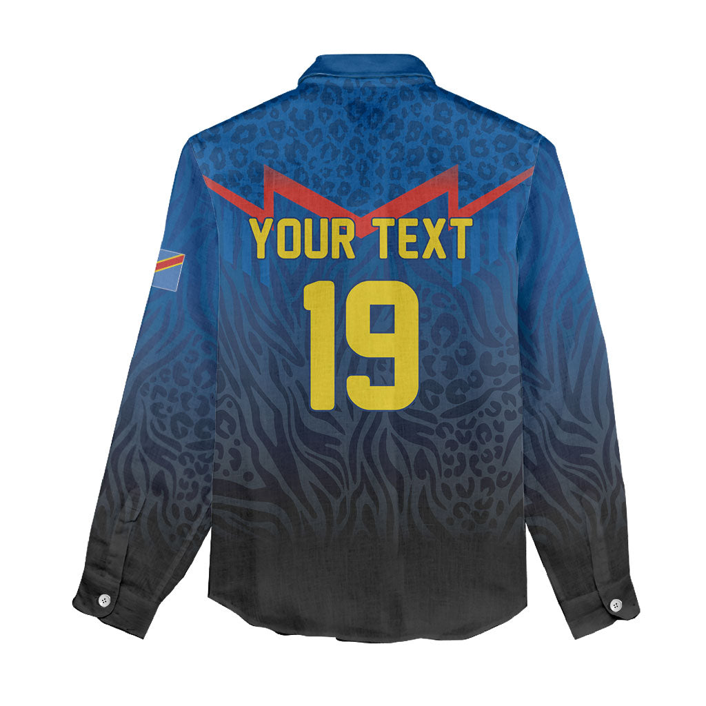 Custom World Football 2026 DR Congo Women Casual Shirt Les Leopards Coupe du Monde Glory