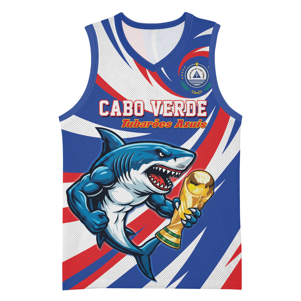 Custom World Football 2026 Cabo Verde Basketball Jersey Blue Shark Champions Trophy