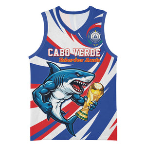 Custom World Football 2026 Cabo Verde Basketball Jersey Blue Shark Champions Trophy