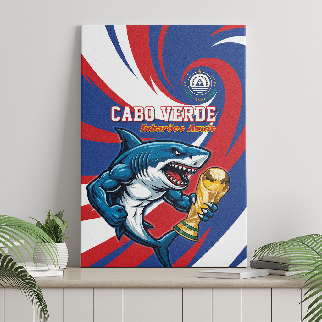 World Football 2026 Cabo Verde Canvas Wall Art Blue Shark Champions Trophy