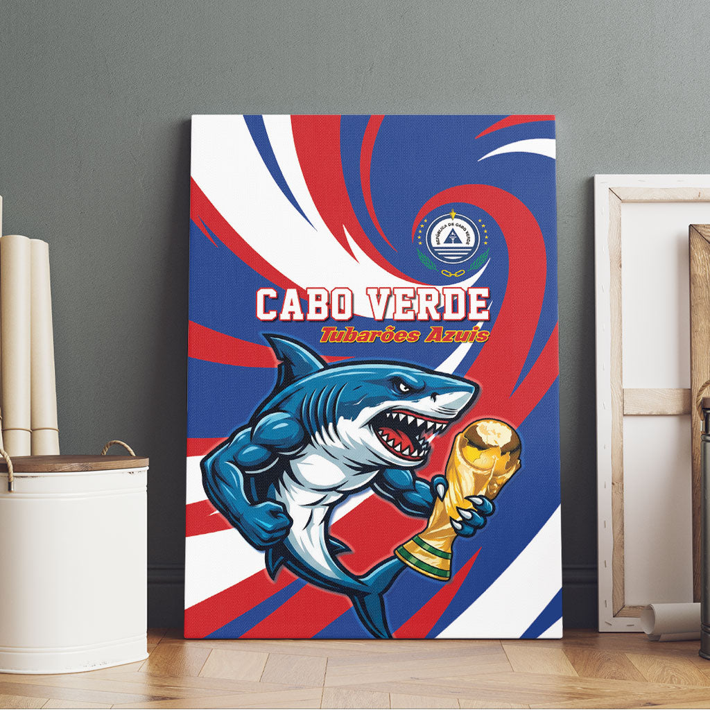 World Football 2026 Cabo Verde Canvas Wall Art Blue Shark Champions Trophy