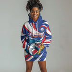 Custom World Football 2026 Cabo Verde Hoodie Dress Blue Shark Champions Trophy