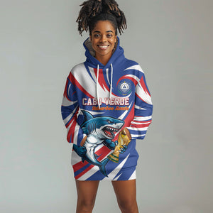 Custom World Football 2026 Cabo Verde Hoodie Dress Blue Shark Champions Trophy