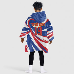 Custom World Football 2026 Cabo Verde Kid Wearable Blanket Hoodie Blue Shark Champions Trophy