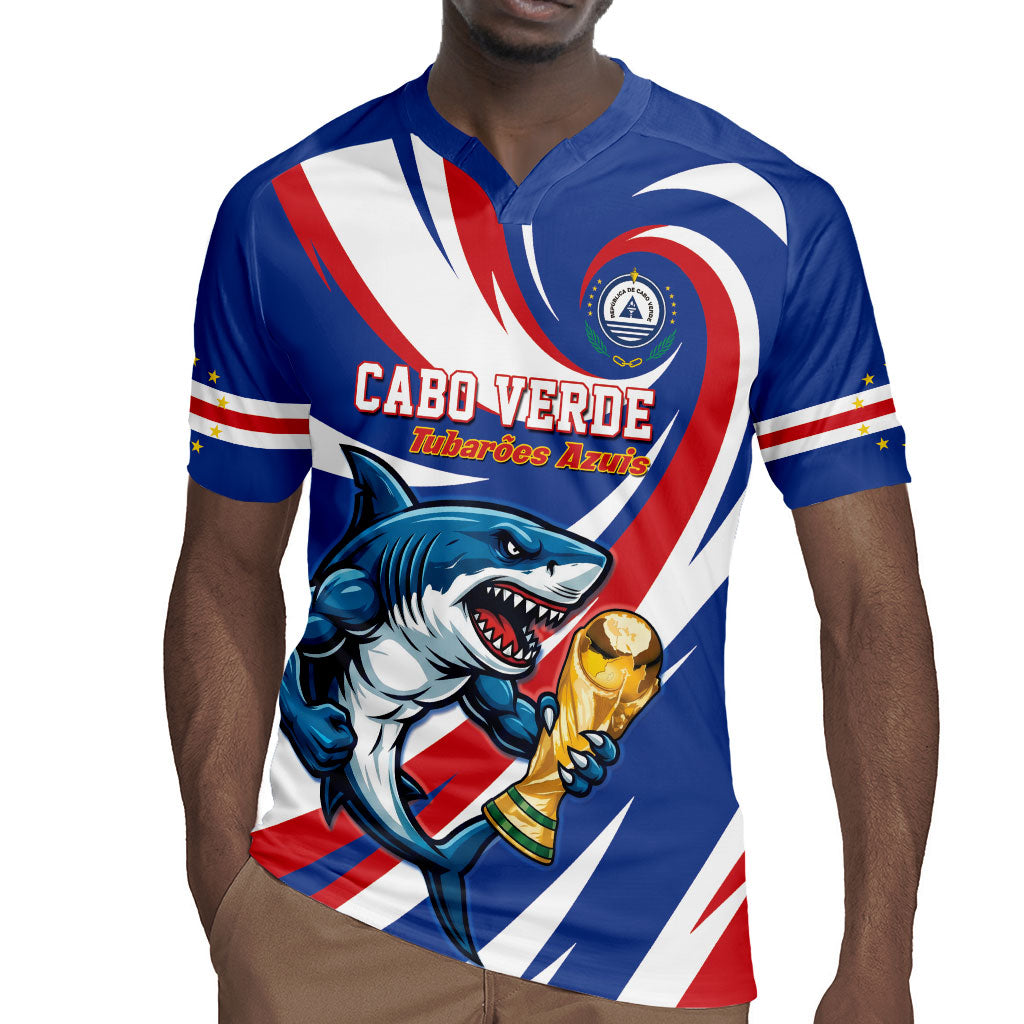 Custom World Football 2026 Cabo Verde Rugby Jersey Blue Shark Champions Trophy