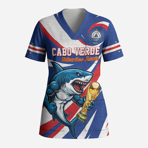Custom World Football 2026 Cabo Verde Scrub Top Blue Shark Champions Trophy