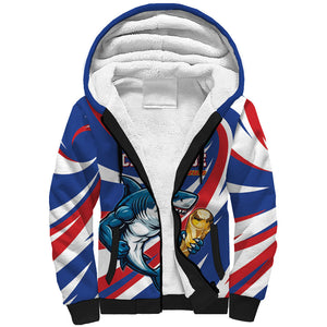 Custom World Football 2026 Cabo Verde Sherpa Hoodie Blue Shark Champions Trophy