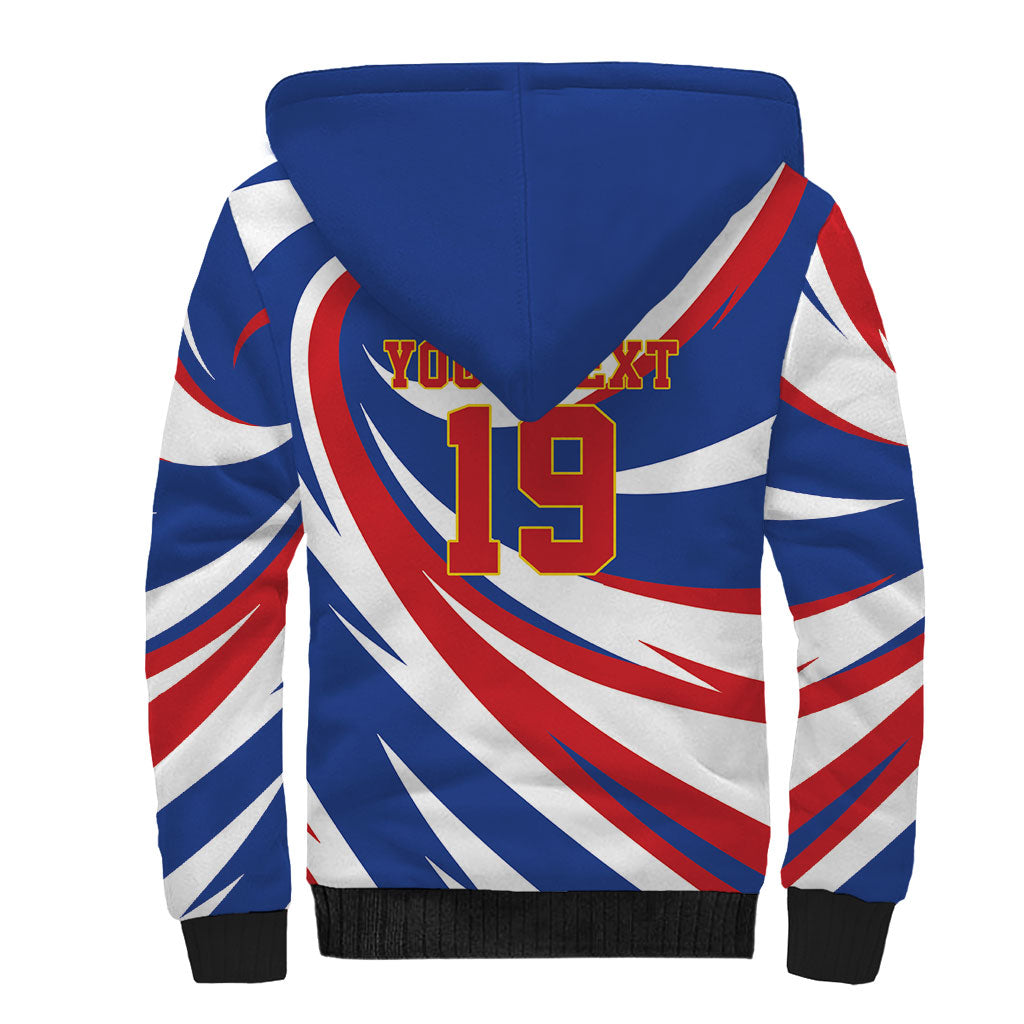 Custom World Football 2026 Cabo Verde Sherpa Hoodie Blue Shark Champions Trophy