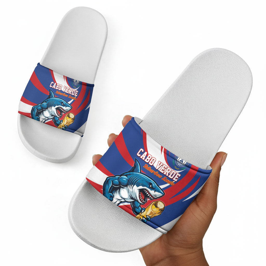 World Football 2026 Cabo Verde Slide Sandals Blue Shark Champions Trophy