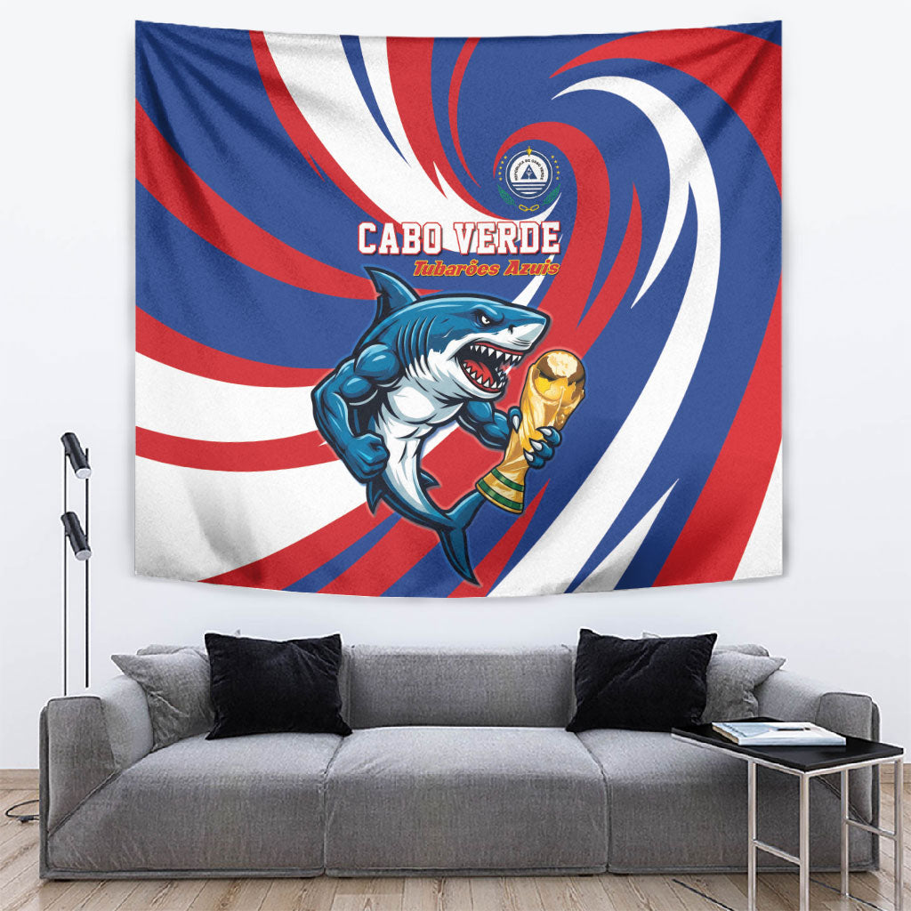 World Football 2026 Cabo Verde Tapestry Blue Shark Champions Trophy