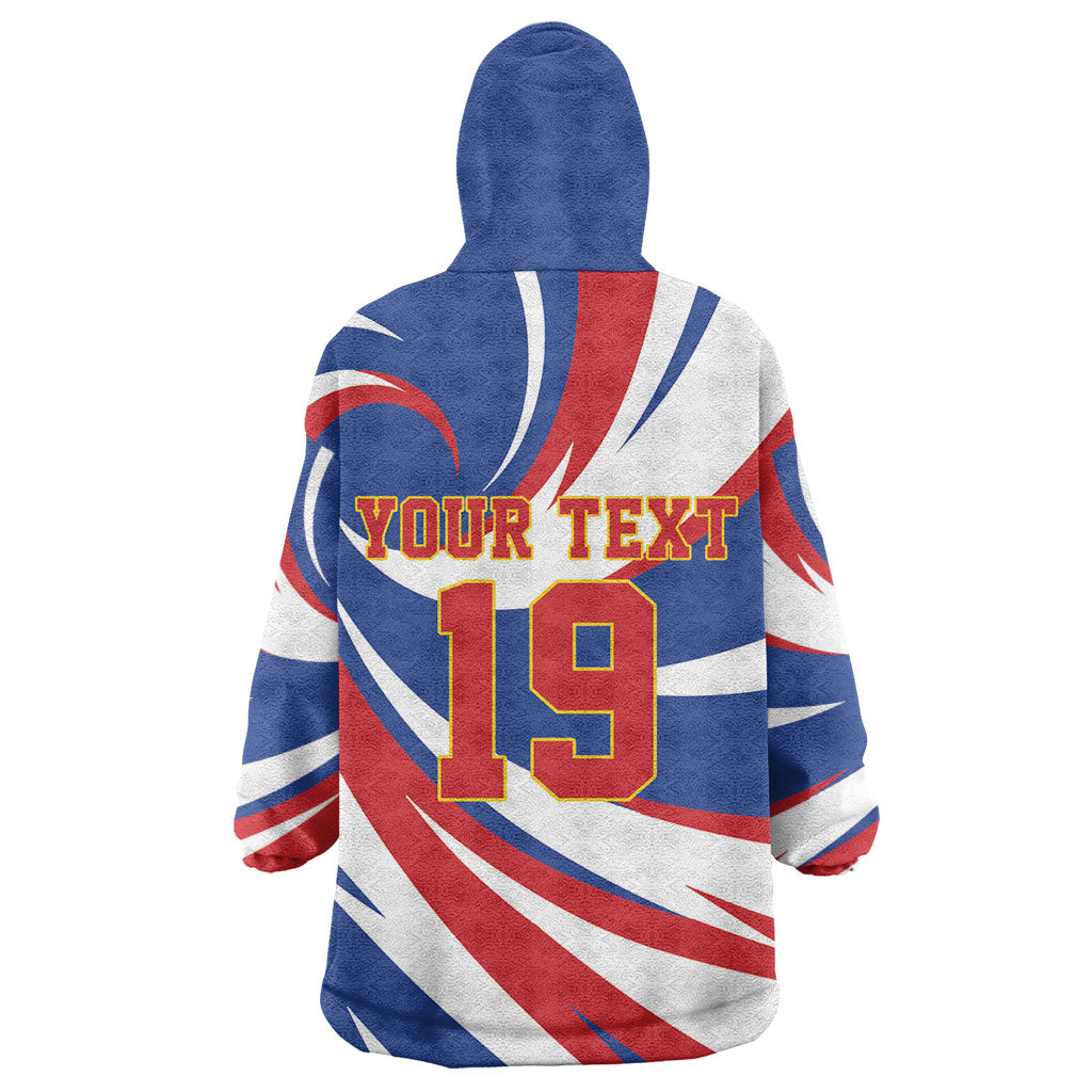 Custom World Football 2026 Cabo Verde Wearable Blanket Hoodie Blue Shark Champions Trophy