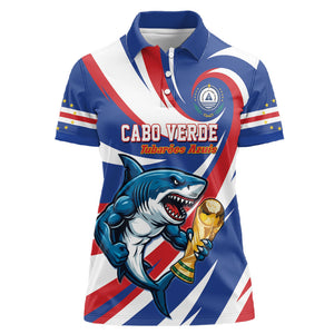 Custom World Football 2026 Cabo Verde Women Polo Shirt Blue Shark Champions Trophy