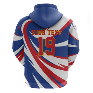 Custom World Football 2026 Cabo Verde Zip Hoodie Blue Shark Champions Trophy