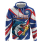Custom World Football 2026 Cabo Verde Zip Hoodie Blue Shark Champions Trophy