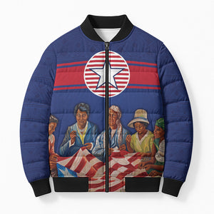 Liberia Flag Day Bomber Puffer Jacket Lone Star Heritage Pride