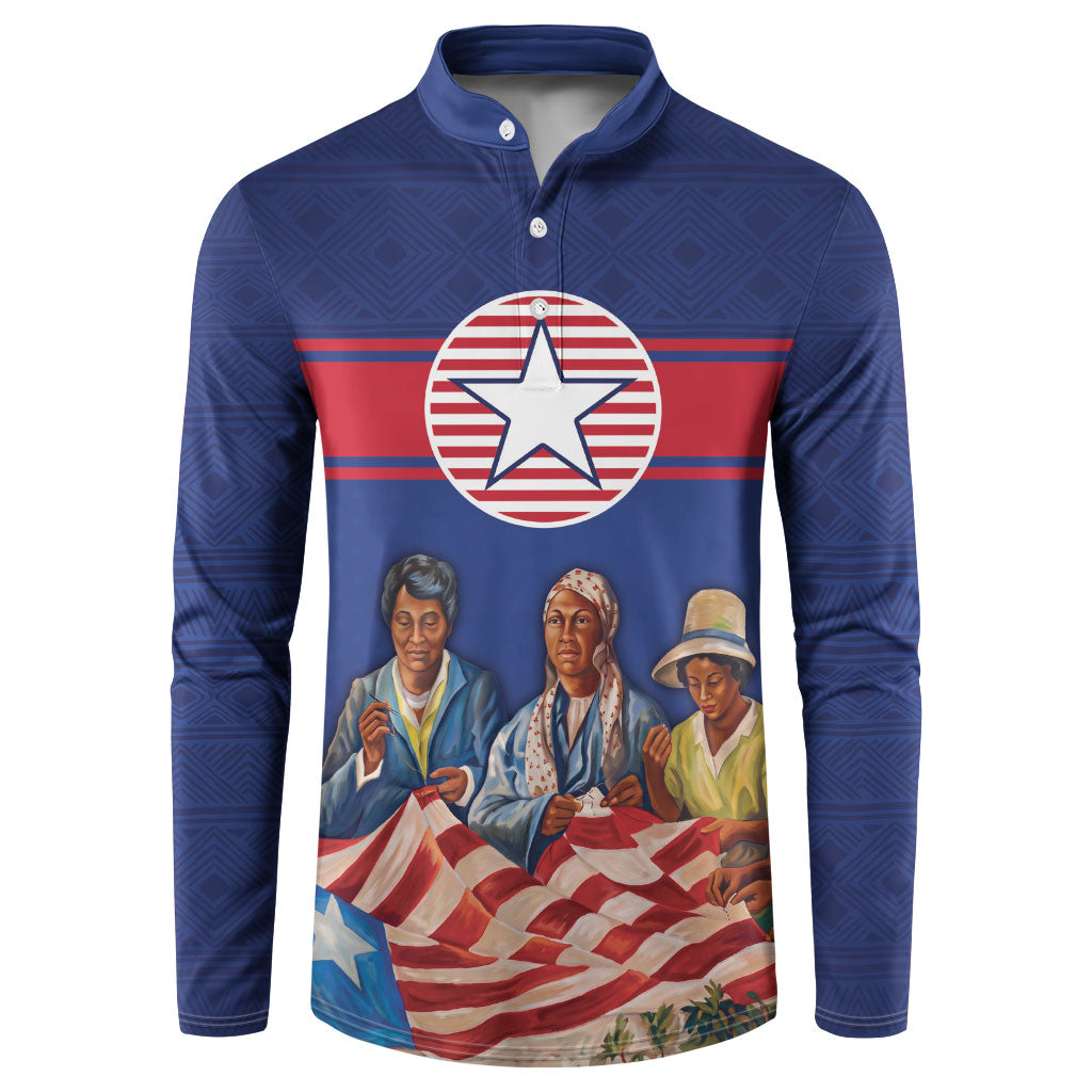 Liberia Flag Day Button Sweatshirt Lone Star Heritage Pride